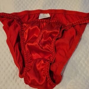 Lipstick Red 100% Luxury Silk  VINTAGE PANTIES ... M/L